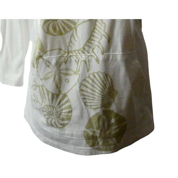 Coral Bay Women's Large Hooded V-Neck Tunic Shirt Shells Lightweight Beachy - Picture 3 of 6